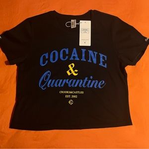 Black Crooks & Castle Crop Top (L)